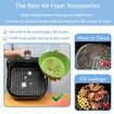 20x6cm Air Fryer Silicone Pot,Reusable Non-stick Air Fryer Silicone Liners,Air Fryer Basket Accessories (Blue)