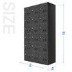 Steel Locker Storage Cabinet 18 Doors Filing Cupboard Metal Organiser Gym Home Office Stationary Lab Black