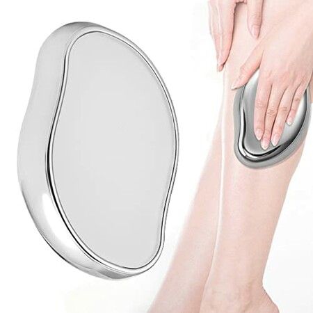 Reusable Crystal Exfoliation Magic Hair Eraser for Back Arms Legs (Silver)