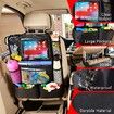 2P Backseat Car Organizer, Kick Mats Back Seat Protector with Touch Screen Tablet Holder 9 Pockets Black