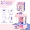 Mini Claw Machine Arcade Toy Grabber Candy Sweets Carnival Fair Gaming Party Birthday Xmas LED Light Animation Pink