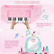 Kids Dressing Table Piano 2IN1 Vanity Set Pretend Makeup Desk Dresser Toy Chair Mirror Music Light 