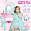 Kids Dressing Table Piano 2IN1 Vanity Set Pretend Makeup Desk Dresser Toy Chair Mirror Music Light 