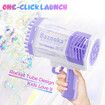 Rocket Bubble Gun Soap Machine Blower Launcher Maker Toy with LED lights Lithium Kids Gift Party Wedding Summer Purple 