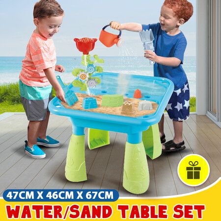 Kids Water Sand Play Table Sandpit Beach Swimming Pool Toys Outdoor Activity Pretend Set 2 in 1