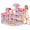 Doll House Barbie Dream Play Furniture Playhouses Toys Dollhouse Princess Castle Light Music 14 Rooms 4 Stories 93cm 