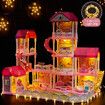 Barbie Doll House Dream Play Furniture Playhouses Toys Dollhouse Princess Castle Light Music 11 Rooms 4 Stories 93cm