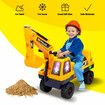 2in1 Excavator Toy Kid Ride on Digger Crane Electric Bulldozer Loader Car Truck Educational Scooter with Music 