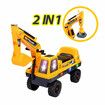 2in1 Excavator Toy Kid Ride on Digger Crane Electric Bulldozer Loader Car Truck Educational Scooter with Music 