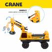 2in1 Excavator Toy Kid Ride on Digger Crane Electric Bulldozer Loader Car Truck Educational Scooter with Music 