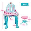 Kids Dressing Table Pretend Makeup Vanity Dresser Toy Play Set Beauty Cosmetic Kit with Chair Mirror Music Light Sensor