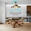 Ceiling Fan Light Cooling With Remote Control LED Retractable Quiet Modern Bedroom Living Room 3 Blades 3 Speed 4 Timers 42 Inch Dark Coffee