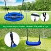 Swing Set With Slide Seesaw Basketball Hoop Football Gate Outdoor Playset Children Metal 6 In 1