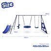 Swing Set With Slide Seesaw Basketball Hoop Football Gate Outdoor Playset Children Metal 6 In 1