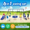 Swing Set With Slide Seesaw Basketball Hoop Football Gate Outdoor Playset Children Metal 6 In 1