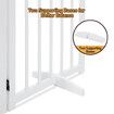 Pet Safety Gate 4 Panel Puppy Playpen Wood Enclosure Security Fence Freestanding Dog Stair Doorway Tall Barrier with Door Indoor Foldable