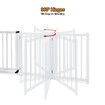 Pet Safety Gate 4 Panel Puppy Playpen Wood Enclosure Security Fence Freestanding Dog Stair Doorway Tall Barrier with Door Indoor Foldable