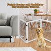 6 Panel Pet Safety Gate Dog Enclosure Playpen Wood Security Fence Puppy Stair Doorway Barrier Freestanding with Door Indoor Foldable