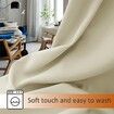 2X Grommet Blackout Curtains Thermal Insulated Noise Reducing Light Blocking Room Darkening Curtains for Living Room, BEIGE,107x213cm