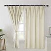 2X Grommet Blackout Curtains Thermal Insulated Noise Reducing Light Blocking Room Darkening Curtains for Living Room, BEIGE,107x213cm