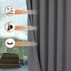 2X Grommet Blackout Curtains Thermal Insulated Noise Reducing Light Blocking Room Darkening Curtains for Living Room, Grey,107x213cm