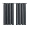 2X Grommet Blackout Curtains Thermal Insulated Noise Reducing Light Blocking Room Darkening Curtains for Living Room, Grey,107x213cm