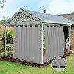 2X Waterproof Outdoor Curtains for Thermal Insulated Sun Blocking Grommet Blackout Porch and Cabana Grey 132x213cm