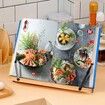 Bamboo Book Stand Cookbook Holder with 6 Adjustable Height 23x34cm