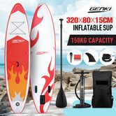 Stand Up Surfing Paddle Board SUP Inflatable Kayak Blow Foam Surfboard GENKI 2 In 1 Red