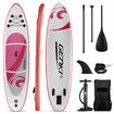 Surfing Board SUP Stand Up Blow Paddle Inflatable Kayak Foam Surfboard GENKI 2 In 1 Pink