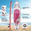 Surfing Board SUP Stand Up Blow Paddle Inflatable Kayak Foam Surfboard GENKI 2 In 1 Pink