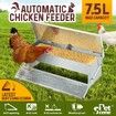 Chicken Feeder Auto Poultry Feeding Equipment Rat Bird Proof Waterproof Galvanized Steel Lid Opening 7.5L