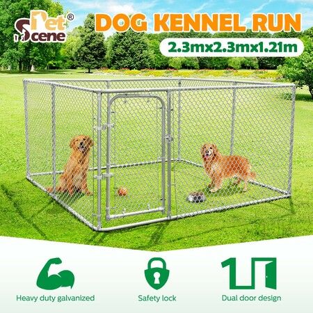 Dog Kennel Run Enclosure Rabbit Hutch Chicken Coop Pet Exercise Playpen Puppy Cage 230x230x122cm