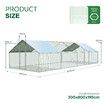 Chicken Coop Run Walk In Chook Pen Cage Shelter Cat Dog Enclosure Rabbit Hutch Bird House Extra Large 300x800x195cm