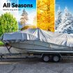 Tarpaulin Car Cover Camping Tent Shelter Heavy Duty Waterproof Canvas Poly Tarp for Boat Pool Ground Floor Roof RV 200gsm 3.05m X 6.10m