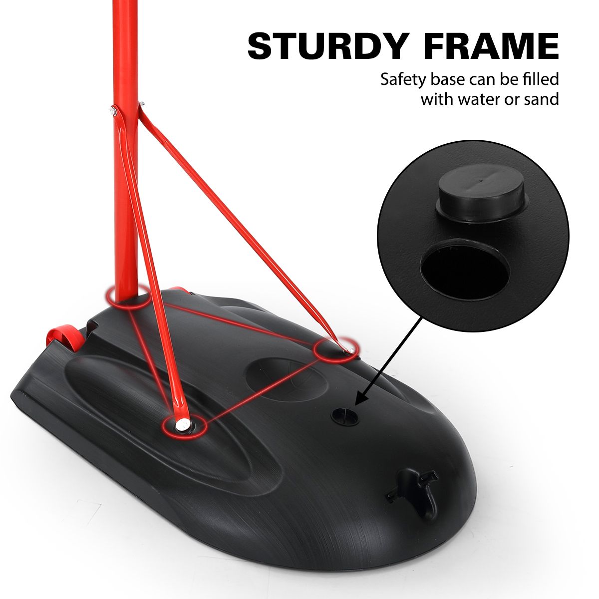 Basketball Hoop Ring Stand Portable Indoor System Net Set Outdoor 1.7m