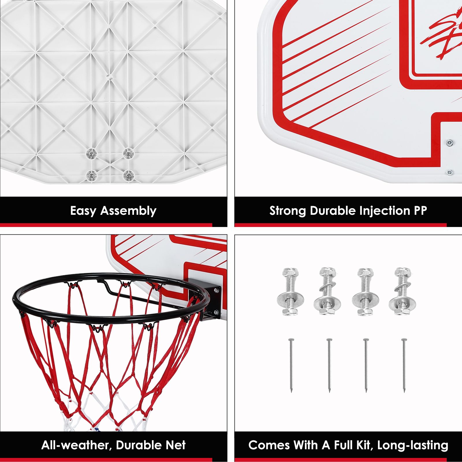 Mini Basketball Hoop Ring Indoor Portable Backboard Net Pump Door Wall