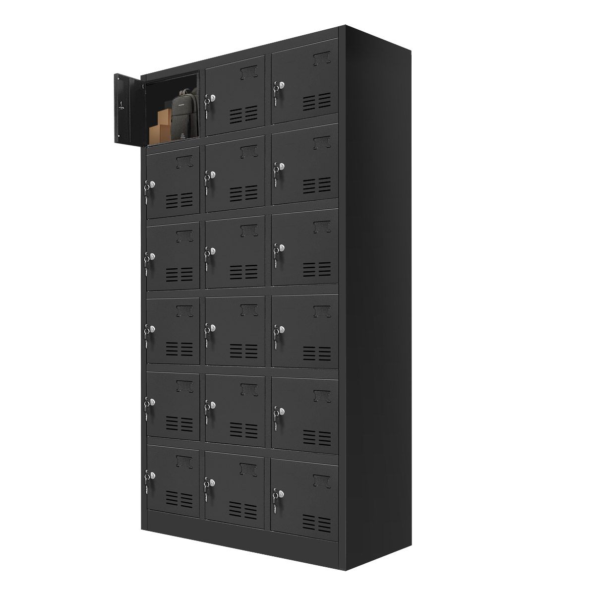 Steel Locker Storage 18 Doors Filing Cupboard Metal Organiser