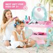 Kids Dressing Table Piano 2IN1 Vanity Set Pretend Makeup Desk Dresser Toy Chair Mirror Music Light 