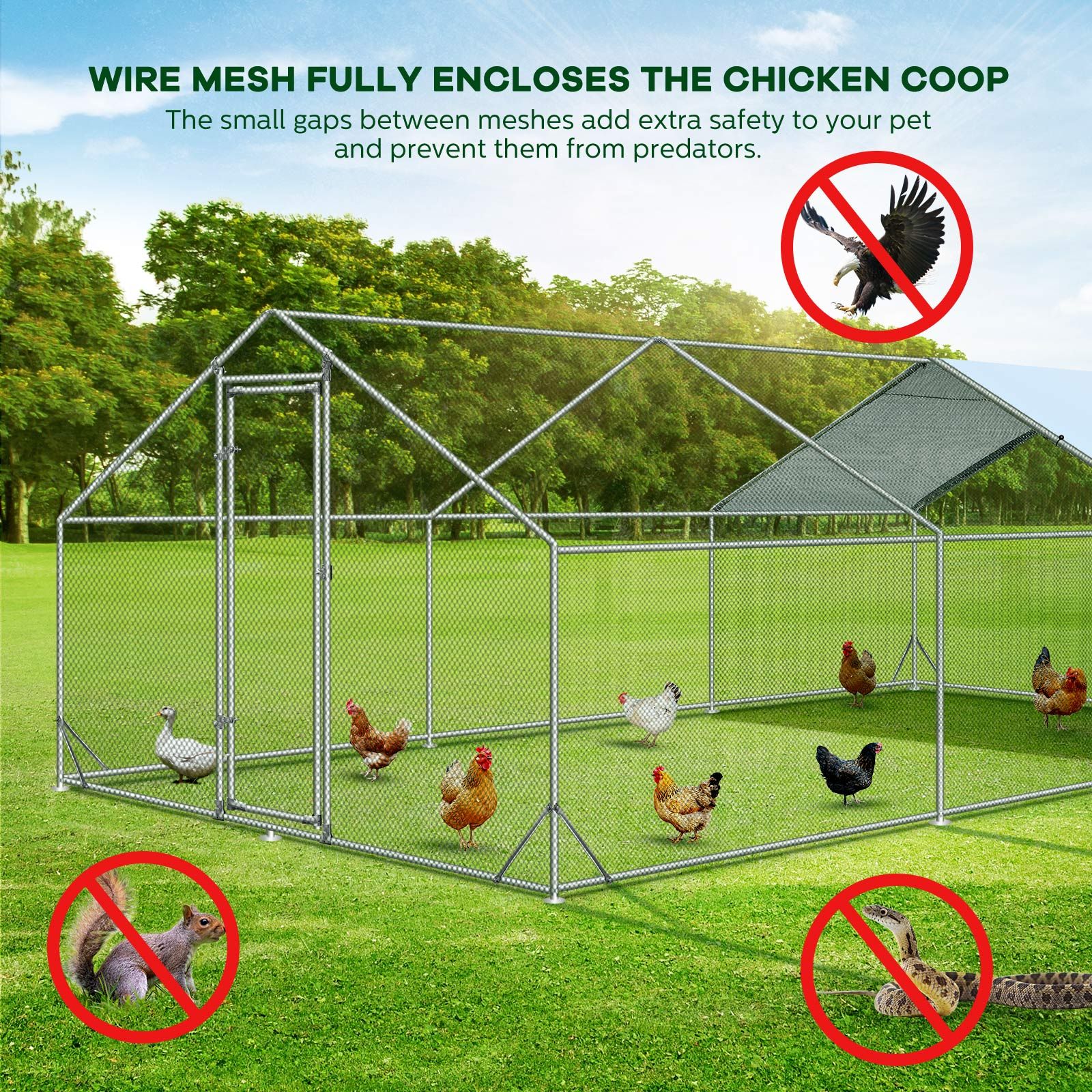 Chicken Coop Run Walk In Chook Cage House Pen Shelter Cat Dog Bird ...