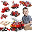 Building Toys for Boys Ages 5-12, 7 in 1 Fire Truck Toys, Stem Toys for Boys, Educational Construction Kit