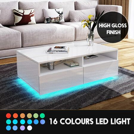 grey coffee table with led lights