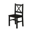 Black Dining Table And Chairs Set of 4 Kitchen Solid Pine Wood Furniture Square 108x65x73cm