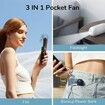 3 IN 1 Mini Handheld Fan,Portable Small Pocket Fan,USB Rechargeable Fan (14-21 Working Hours) with Power Bank,Flashlight Feature for Eyelash,Makeup,Outdoor-Dark Blue