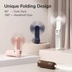 3 IN 1 Mini Handheld Fan,Portable Small Pocket Fan,USB Rechargeable Fan (14-21 Working Hours) with Power Bank,Flashlight Feature for Eyelash,Makeup,Outdoor-Dark Blue