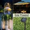 10 Strand 2m 200 LEDs Watering Can Light, Waterproof Solar Powered Waterfall Lights, Warm White Firefly Bunch Lights