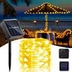 12M Solar Rope Light 100 Copper Fairy String Tube TREE TENT CAMP Party Garden Yard Home Wedding Christmas Halloween Holiday Decoration Lighting WARM WHITE