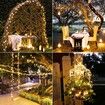 12M Solar Rope Light 100 Copper Fairy String Tube TREE TENT CAMP Party Garden Yard Home Wedding Christmas Halloween Holiday Decoration Lighting WARM WHITE