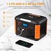 Portable Power Station Solar Generator Wireless Camping Lithium Battery Rated 500W 649Wh PD60W LED DC AC USB Port for Outdoor Travel