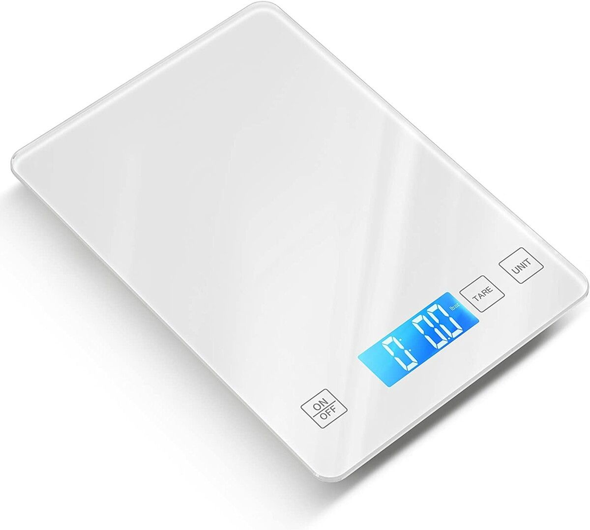 Food Scale,22lb/10kg Digital Kitchen White Scale Weight Grams and oz for Cooking Baking,1g/0.1oz Precise Graduation,Tempered Glass Scale